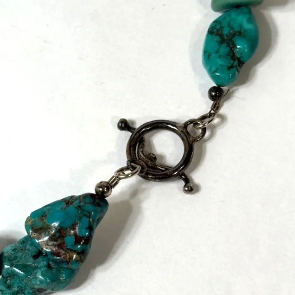 Vintage turquoise, coral and sterling silver 18